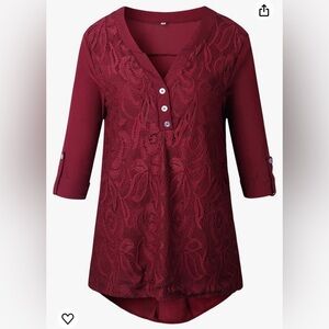 Lace Stitching Long Sleeve Blouses Back Buttons Shirts - Only BLACK available!